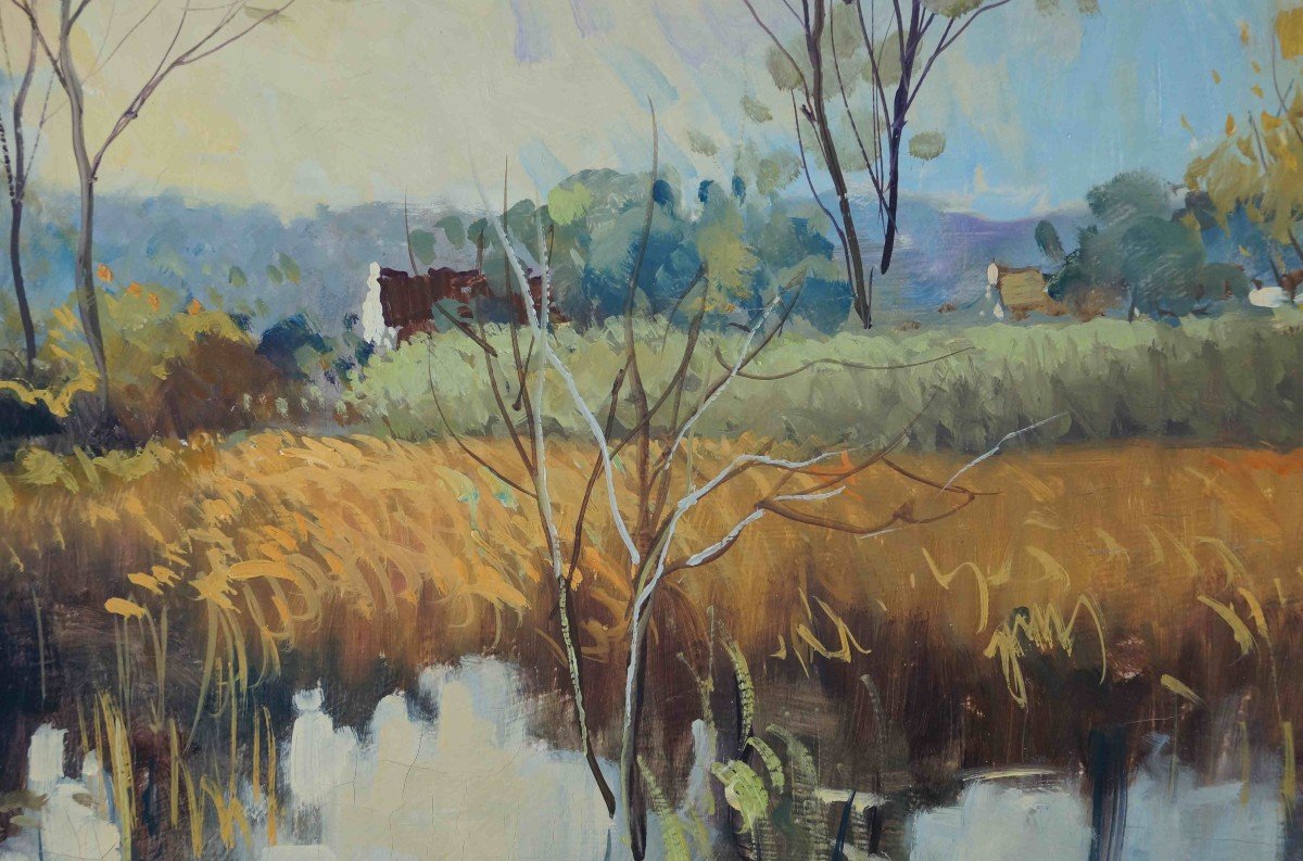 French School, Post-impressionist 20th Century “autumn In Croissy-beaubourg” Maurice. The Master.-photo-4