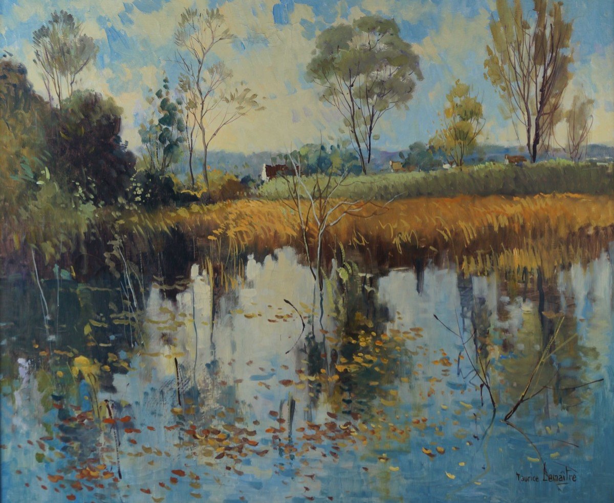 French School, Post-impressionist 20th Century “autumn In Croissy-beaubourg” Maurice. The Master.