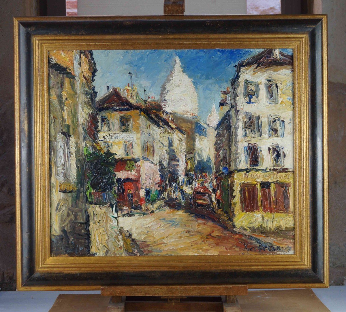 French And Paris School Of The 20th Century “montmartre, Rue Norvins” By Yves Bacon (1907-2004)-photo-3