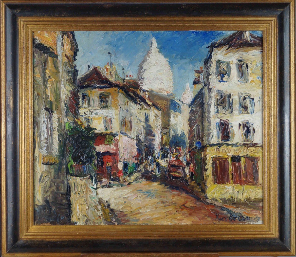 French And Paris School Of The 20th Century “montmartre, Rue Norvins” By Yves Bacon (1907-2004)-photo-2