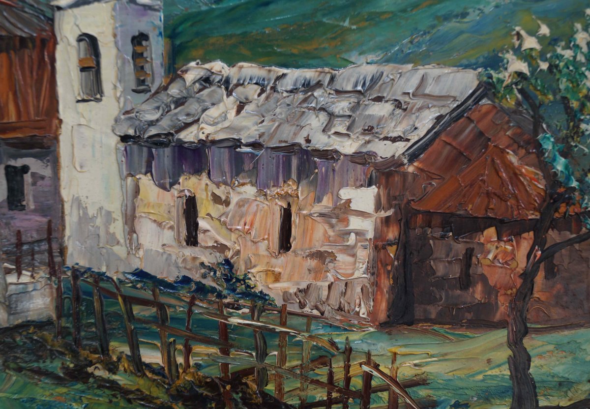 French And Provençal School Of The Early 20th Century "village Of The Hautes Alpes" By Le Vigon. -photo-1