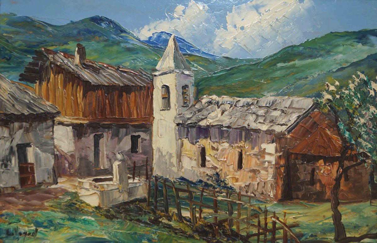 French And Provençal School Of The Early 20th Century "village Of The Hautes Alpes" By Le Vigon. 