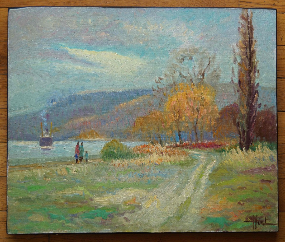 French And Post-impressionist School Of Rouen “seine At Vieux-port” By J. Huet (1936). -photo-6