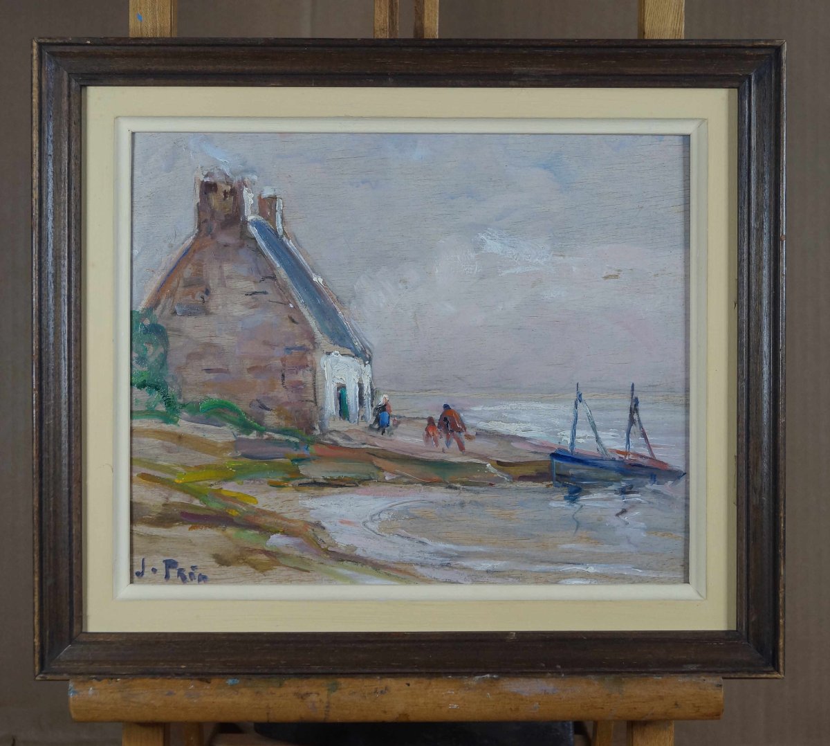 Ecole Française du XXème « Retour de pêche » par Juliette PRIN.-photo-3