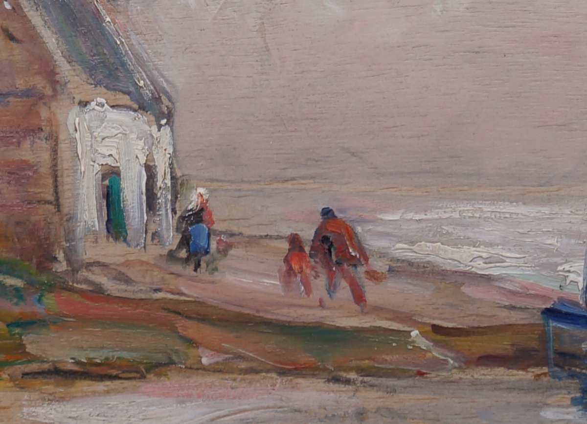 Ecole Française du XXème « Retour de pêche » par Juliette PRIN.-photo-1