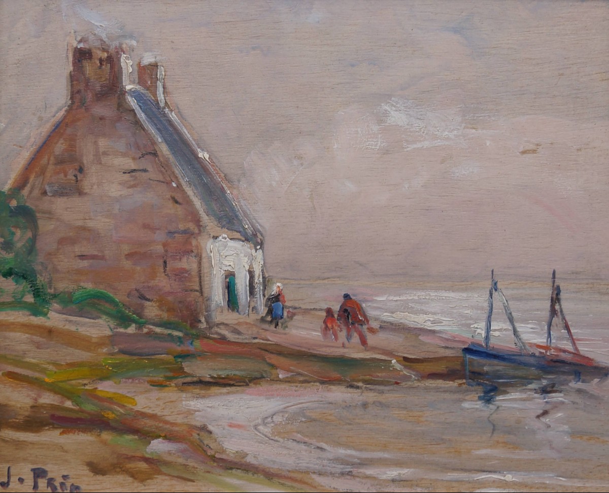 Ecole Française du XXème « Retour de pêche » par Juliette PRIN.