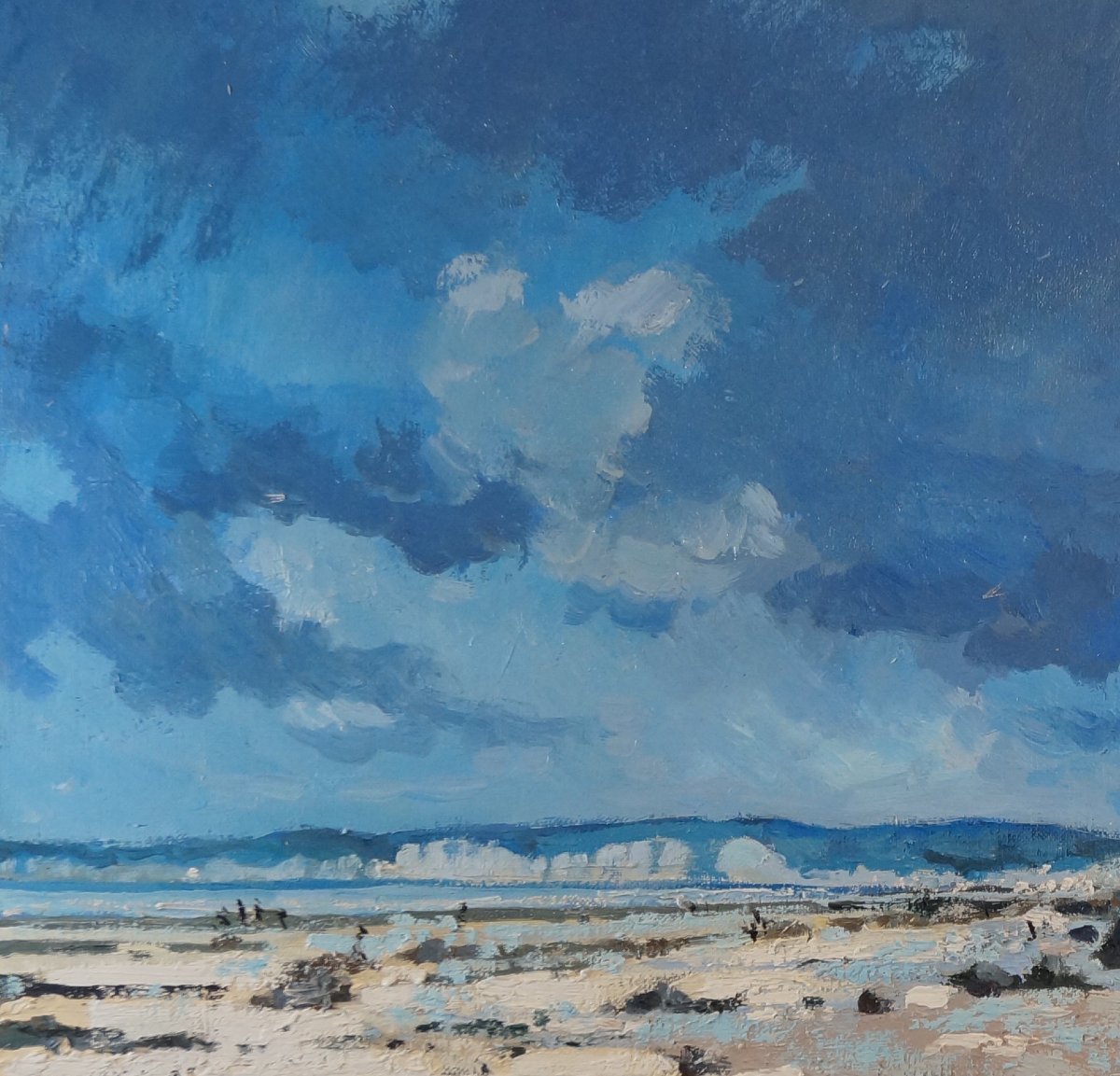 French And Norman School Of The 20th Century “cliffs Of Pourville-sur-mer” By Marc Feuillet.-photo-4