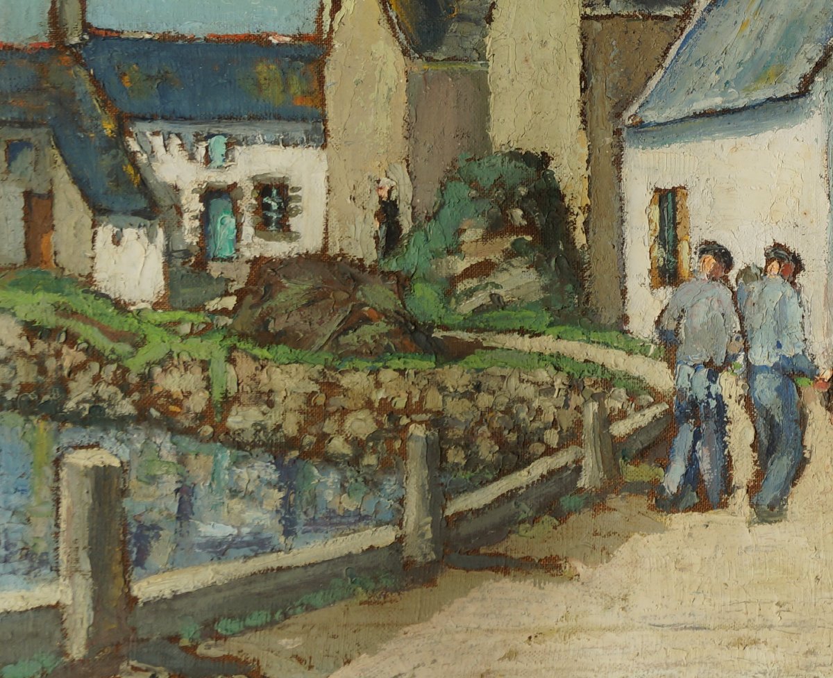 French School Of The Early 20th Century “saint Cado” By A. Le Bronec-photo-2