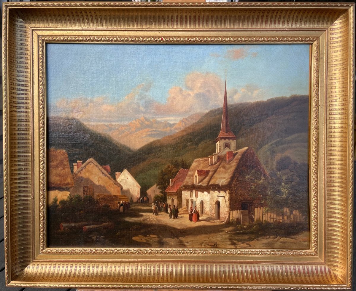 Ecole Française du XIXème « Scène Paysanne » Anonyme-photo-2