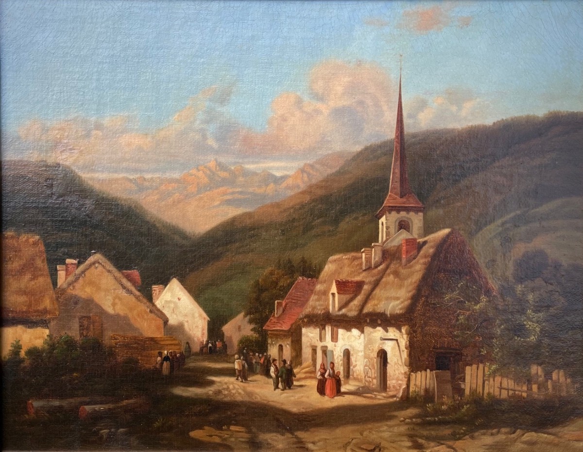 Ecole Française du XIXème « Scène Paysanne » Anonyme