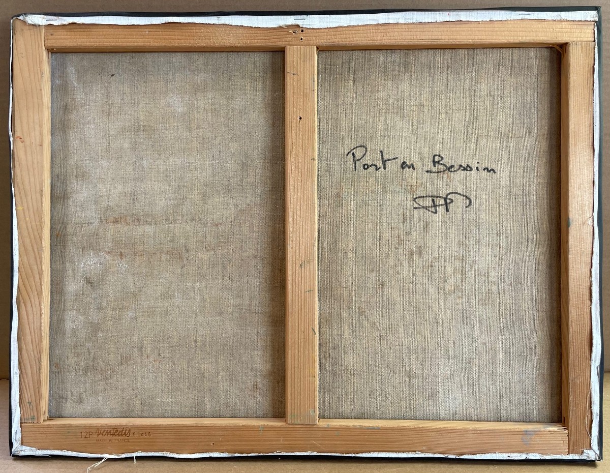 French School, Post-impressionist Of The Early 20th Century "port En Bessin" By Anonymous.-photo-5