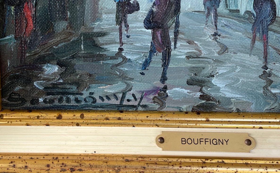 Ecole Française et Postimpressionniste du XXème « Effets de pluie, rue Damiette» par BOUFFIGNY.-photo-4