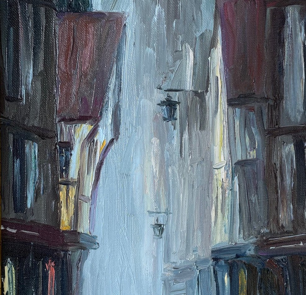 Ecole Française et Postimpressionniste du XXème « Effets de pluie, rue Damiette» par BOUFFIGNY.-photo-5