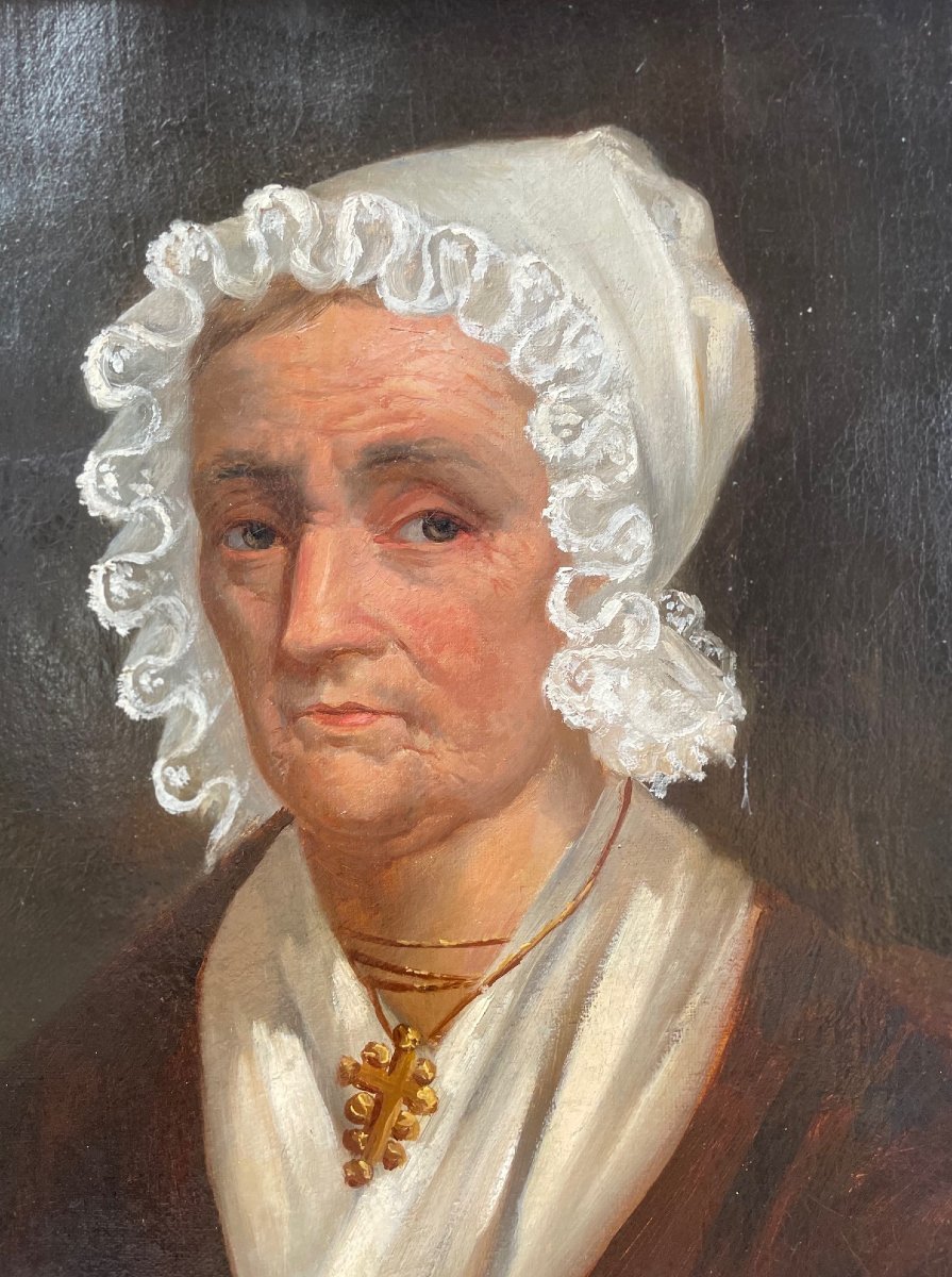 Ecole Française du début du XIXème « Portrait de femme » par Anonyme.-photo-4