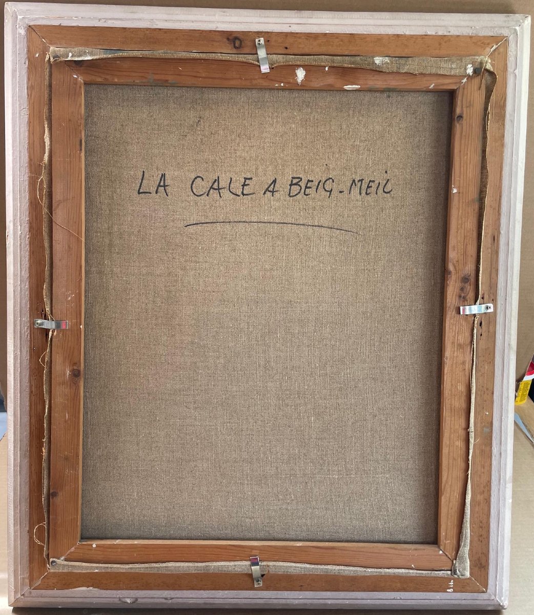 Ecole Française du XXème « La cale à Beig-Meil»  par Pierre PLOUHINEC (1907-2084)-photo-5