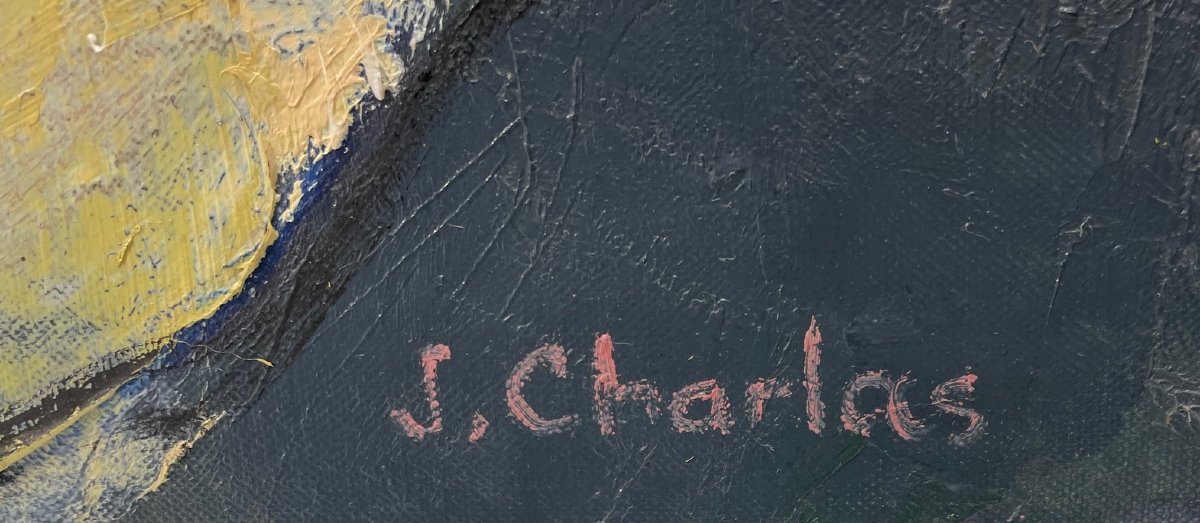 Ecole Française et contemporaine du XXème « L’étreinte » par J. CHARLAS.-photo-2