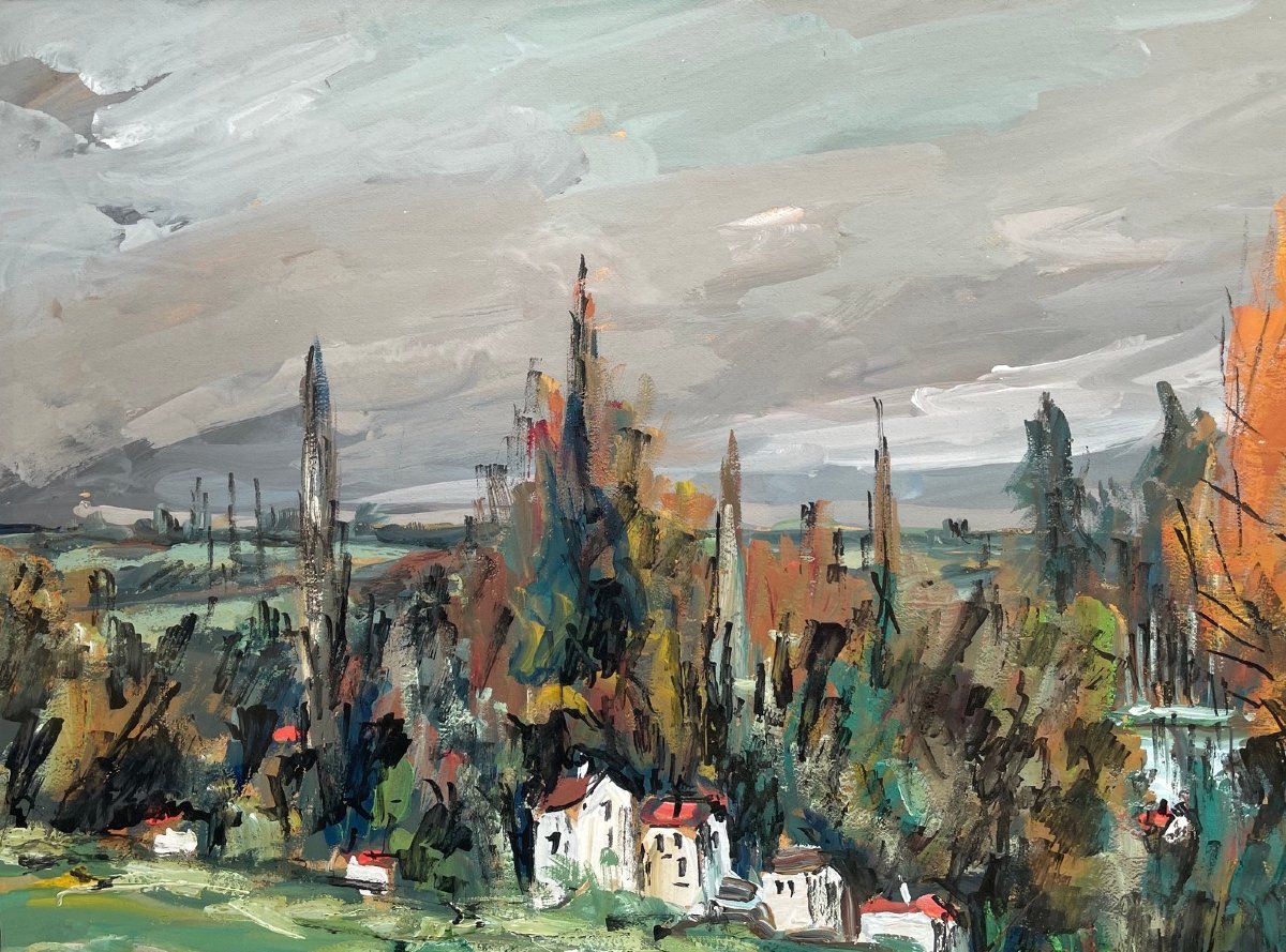 Ecole Française du XXème « La Varenne » par Robert L.P LAVOINE (1916-1999)-photo-5