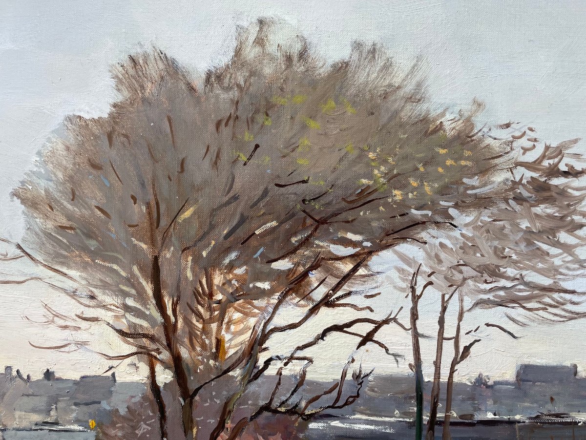 Ecole Française et postimpressionniste du XXème « Dimanche d’automne » Gérard BARTHELEMY.-photo-3