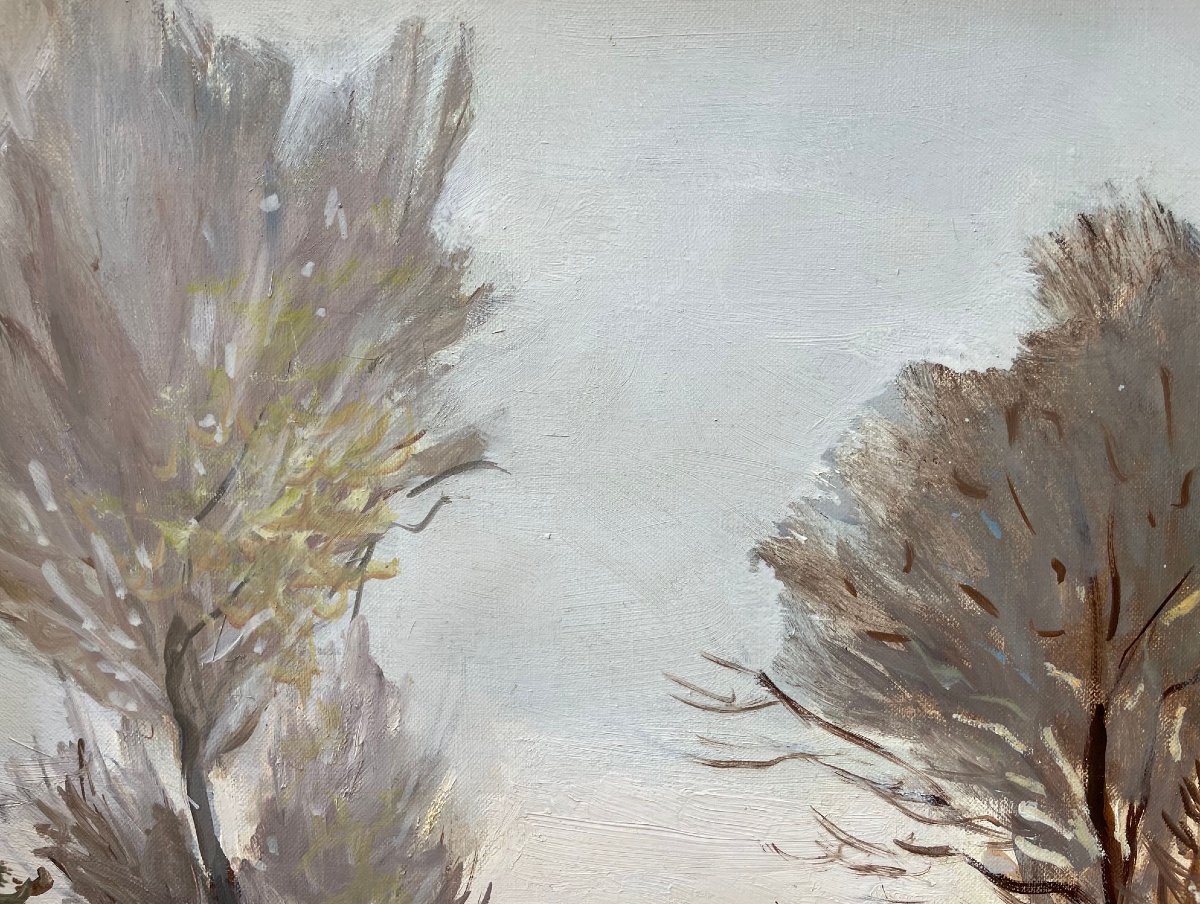 Ecole Française et postimpressionniste du XXème « Dimanche d’automne » Gérard BARTHELEMY.-photo-5