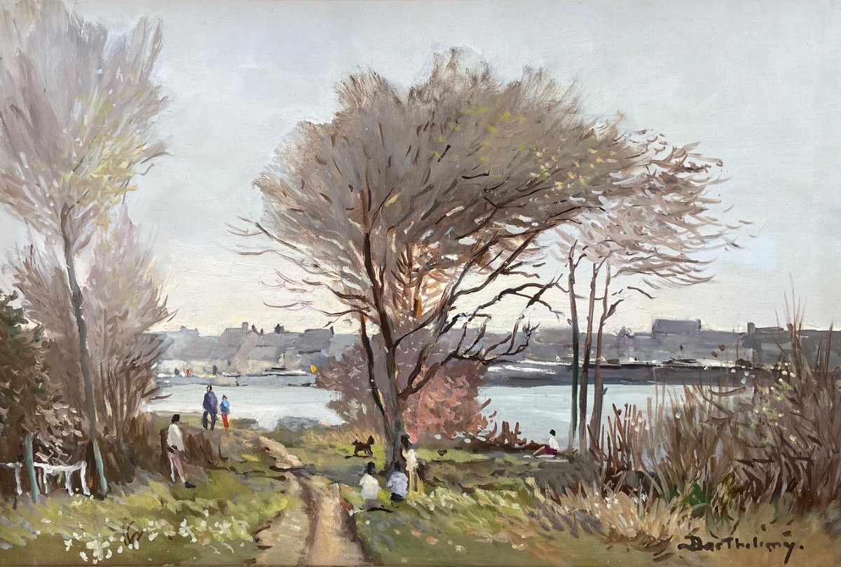 Ecole Française et postimpressionniste du XXème « Dimanche d’automne » Gérard BARTHELEMY.
