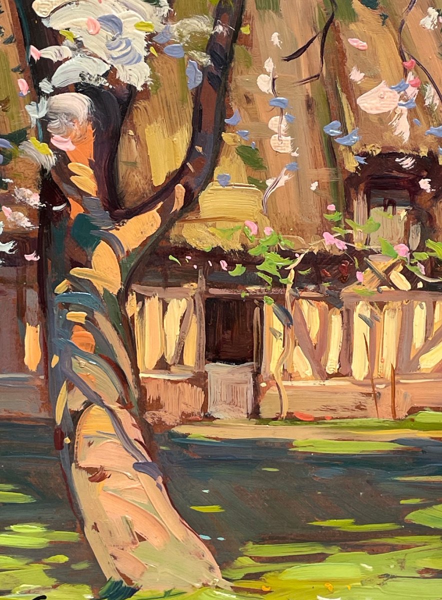 Early 20th-century French School: “apple Tree In Bloom In Normandy” By André Suras.-photo-4