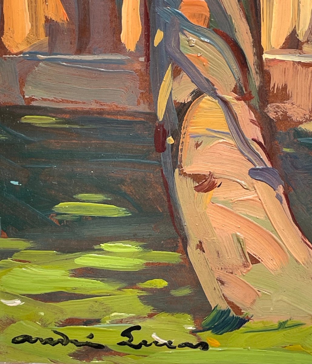 Early 20th-century French School: “apple Tree In Bloom In Normandy” By André Suras.-photo-5
