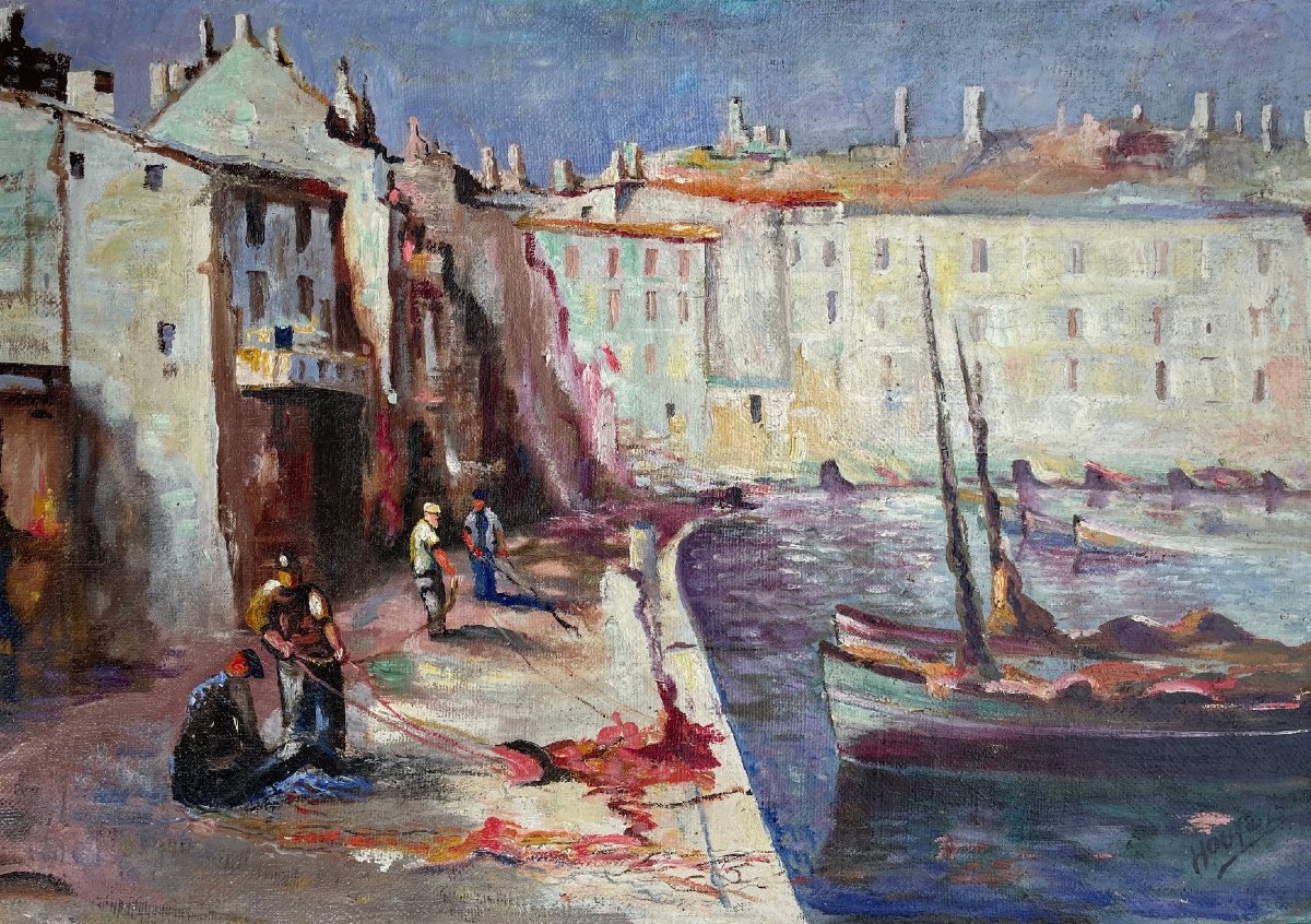 Ecole Française et Provençale du début XXème « « Martigues » par HOUYEZ. -photo-2