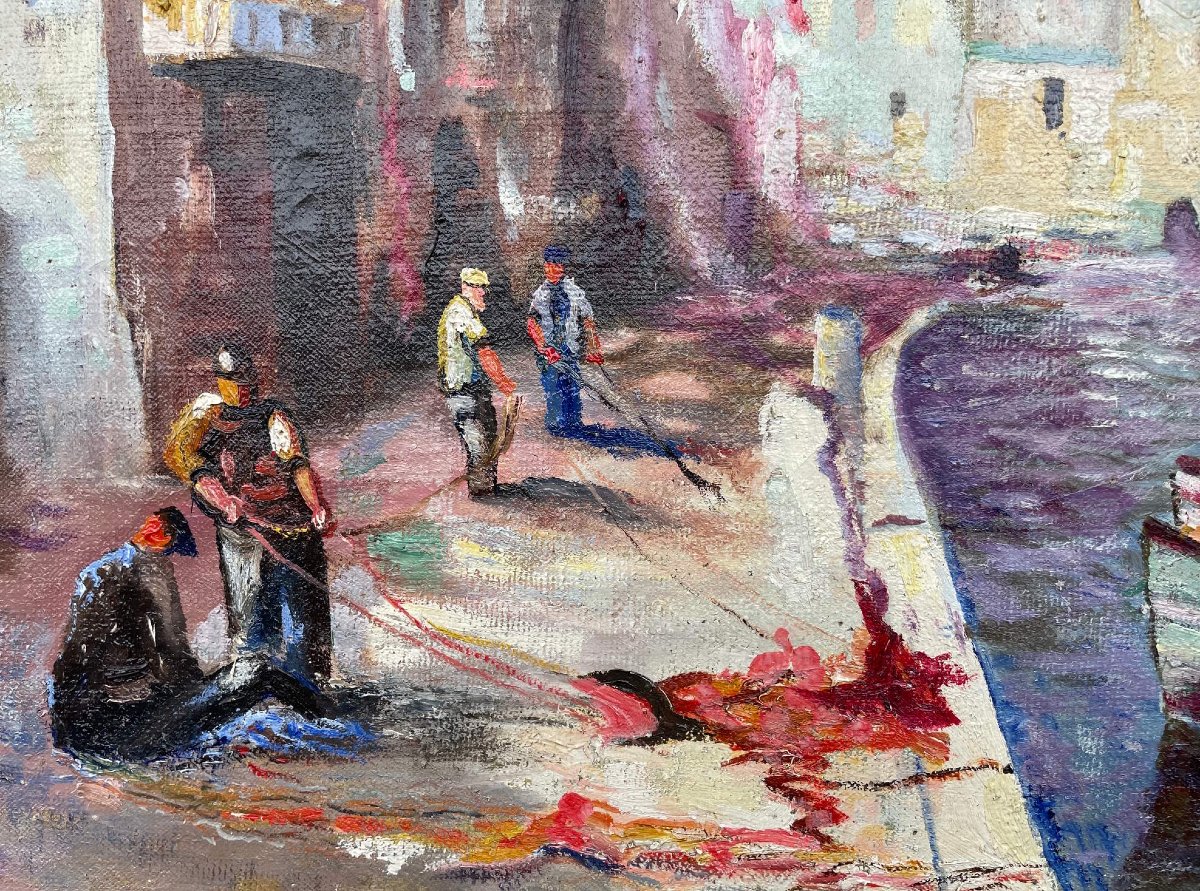 Ecole Française et Provençale du début XXème « « Martigues » par HOUYEZ. -photo-4