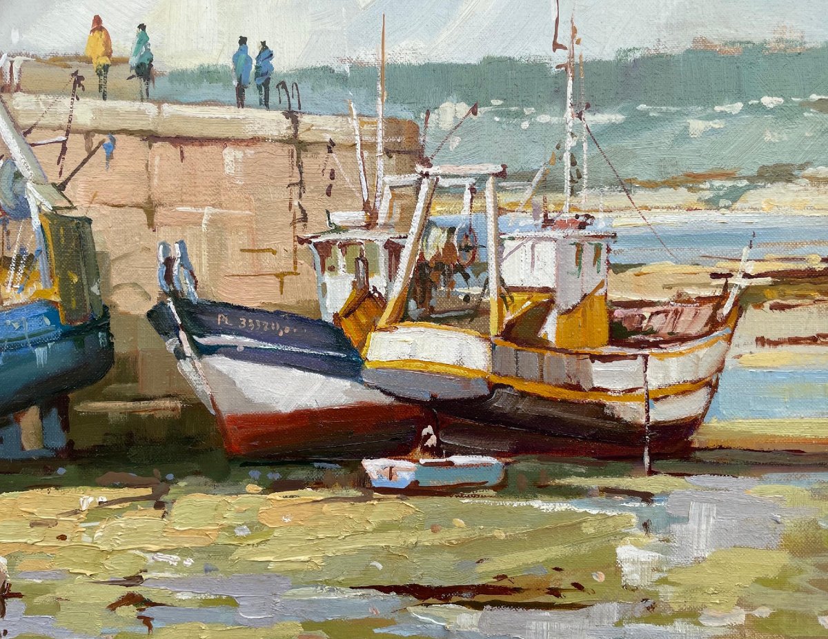 20th-century French And Norman School: “harbor Scene, Côte D’armor” By Jp. Dassonneville-photo-1