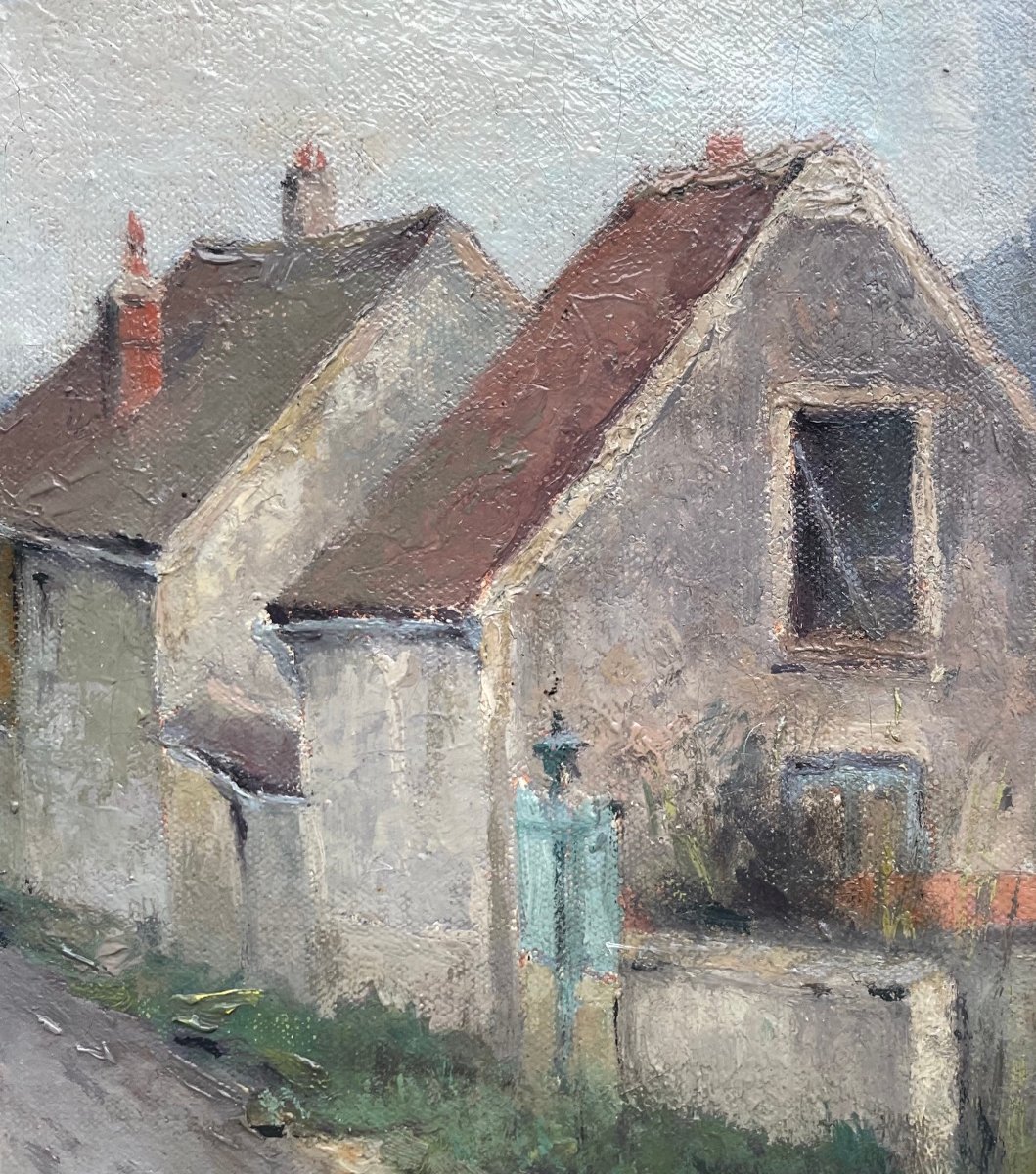 Ecole Française du début du XXème « Paysanne au village » par Lucien CHANTRELLE.-photo-2
