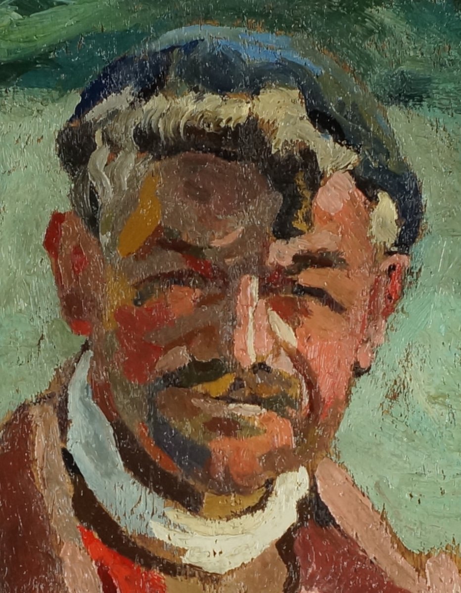 Ecole française XXème. "Portrait de M. BILLARD" par C. HAUVILLE-BEAUDOIN (1885-1942)-photo-1