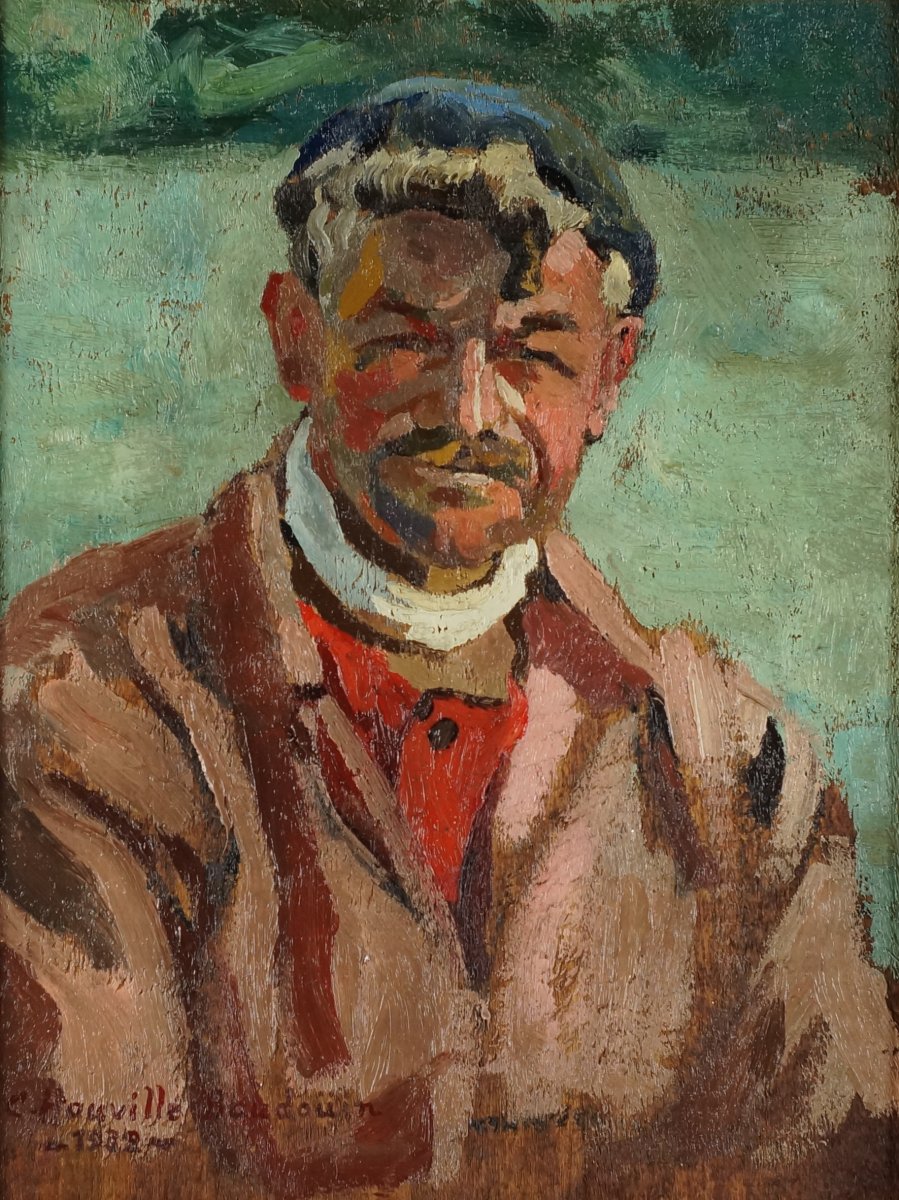 Ecole française XXème. "Portrait de M. BILLARD" par C. HAUVILLE-BEAUDOIN (1885-1942)