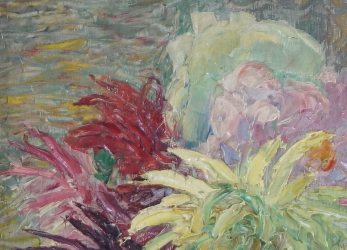 Ecole de Rouen et Postimpressionniste du XXème « Composition Florale » Par Gaston LABORDE  (1892-1965)-photo-2