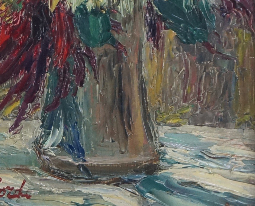 Ecole de Rouen et Postimpressionniste du XXème « Composition Florale » Par Gaston LABORDE  (1892-1965)-photo-3