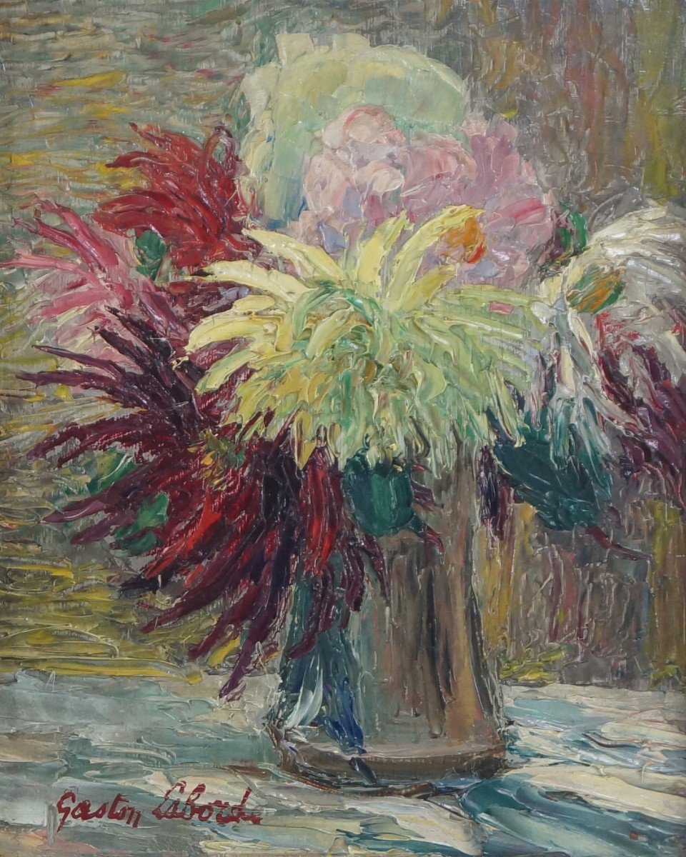 Ecole de Rouen et Postimpressionniste du XXème « Composition Florale » Par Gaston LABORDE  (1892-1965)