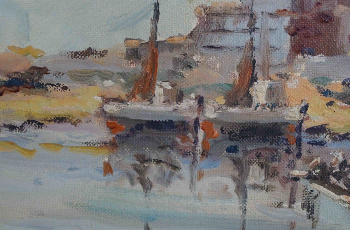 Ecole Française du XXème « Port de Palavas » Ignace LAZAROTTI (1925-1997).-photo-6