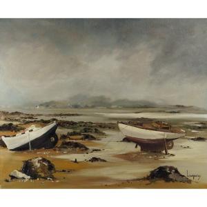 School Of Rouen, 20th Century Post-impressionist “marine At Trégastel” Marcel Laquay (1925-2014)