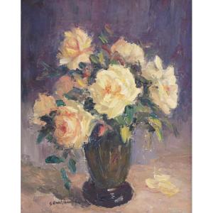 Ecole de Rouen et Postimpressionniste du XXème « Bouquet de roses » par Suzanne DESCHAMP