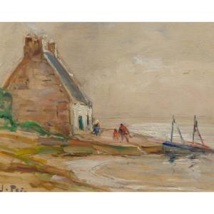 Ecole Française du XXème « Retour de pêche » par Juliette PRIN.