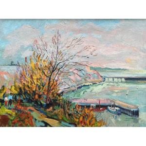 Ecole Française, Postimpressionniste du début du XXème « Port en Bessin » par Anonyme.