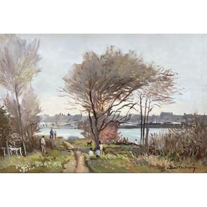 Ecole Française et postimpressionniste du XXème « Dimanche d’automne » Gérard BARTHELEMY.
