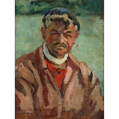 Ecole française XXème. "Portrait de M. BILLARD" par C. HAUVILLE-BEAUDOIN (1885-1942)