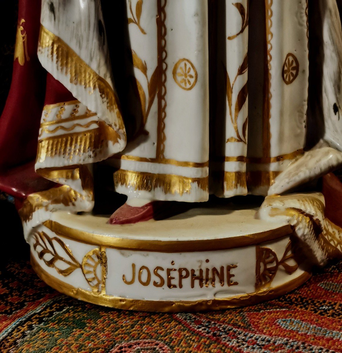 Ceramic Sculpture Of The Emperor, Napoleon And Josephine In Earthenware, French Porcelain-photo-5