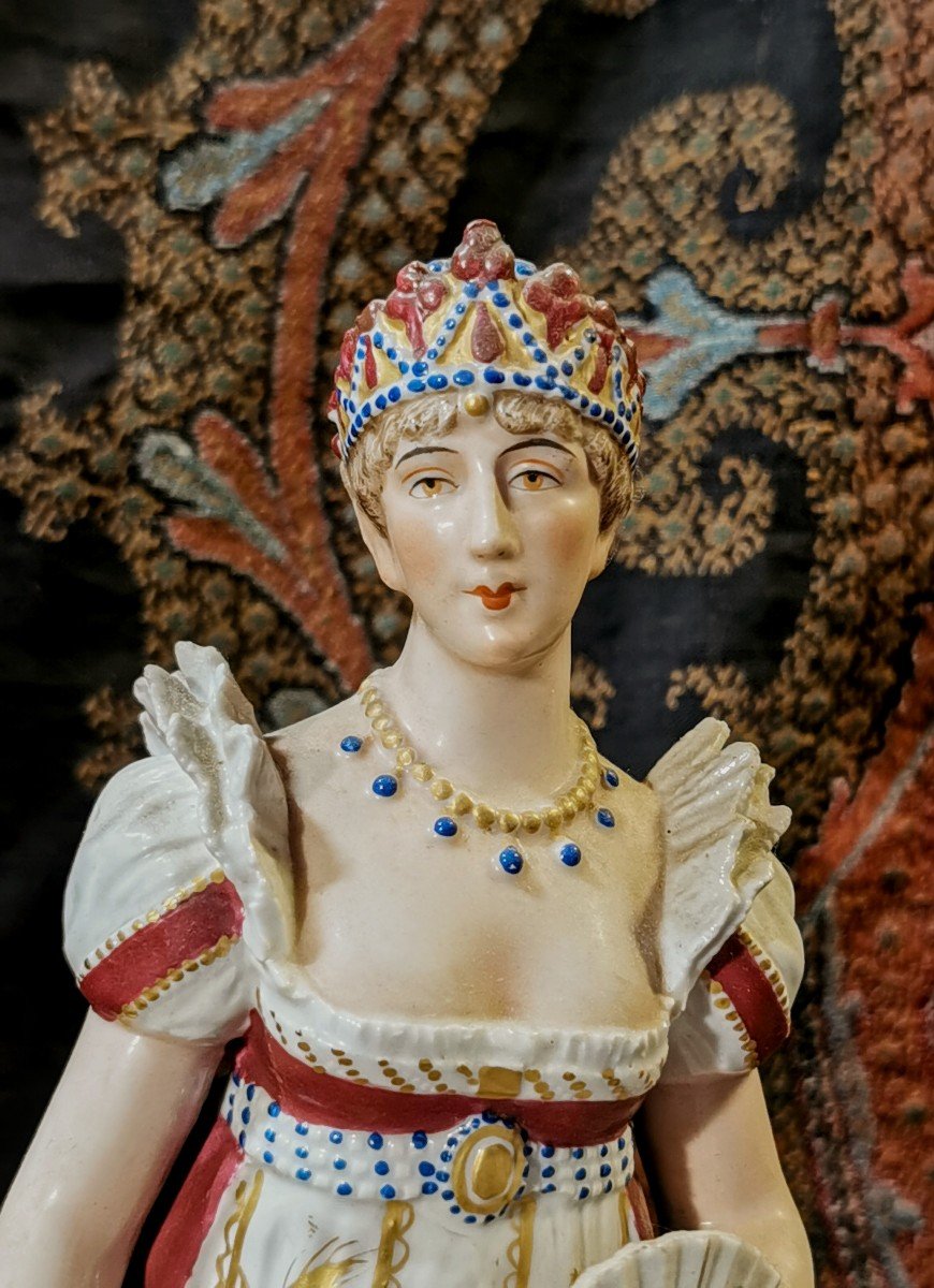 Ceramic Sculpture Of The Emperor, Napoleon And Josephine In Earthenware, French Porcelain-photo-7