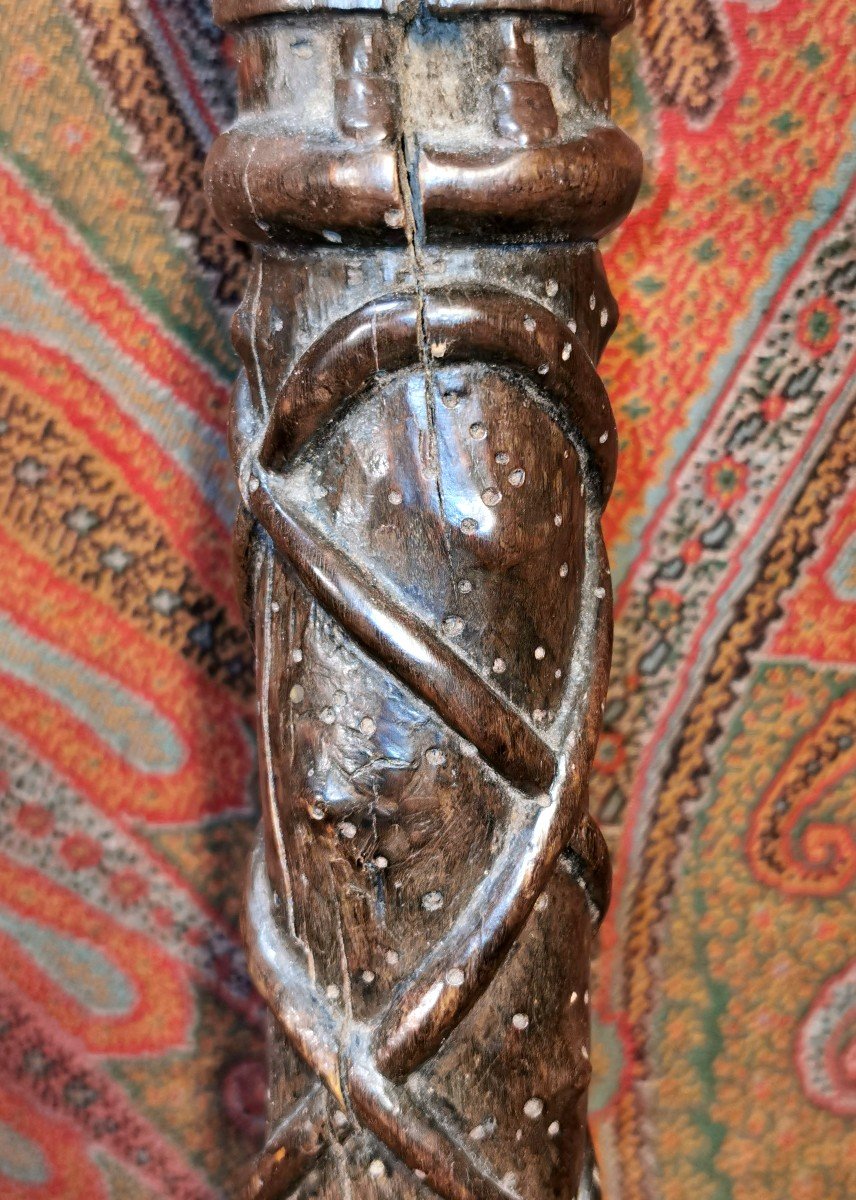 Collector's Cane - Religious Monoxyl - Carved With An Ecclesiastical Character - 18th Century-photo-2