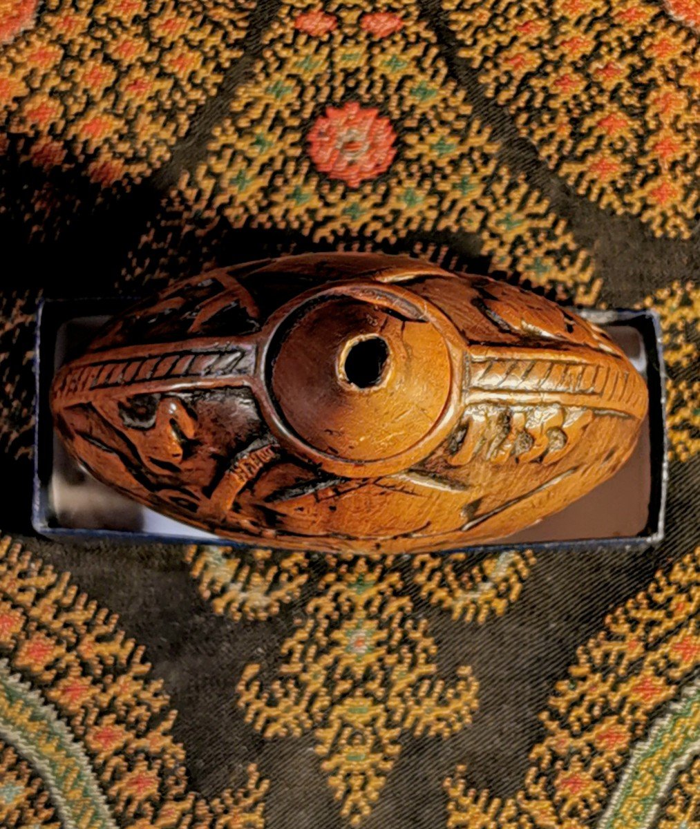 Secouette Snuffbox - Monoxyl Carved In Boxwood - Object Of Curiosity - 18th Century-photo-4