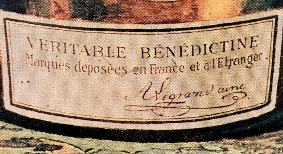 Cardboard Advertising Still Life Chromo Benedictine Bottle By Jehlen  Pary - XX E-photo-1