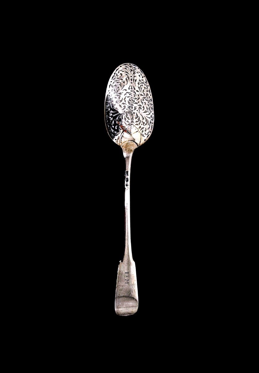 Cuillère à Olive Argent XVIIIe Siècle - Orfèvre d'Orléans Hanappier - Argenterie-photo-2