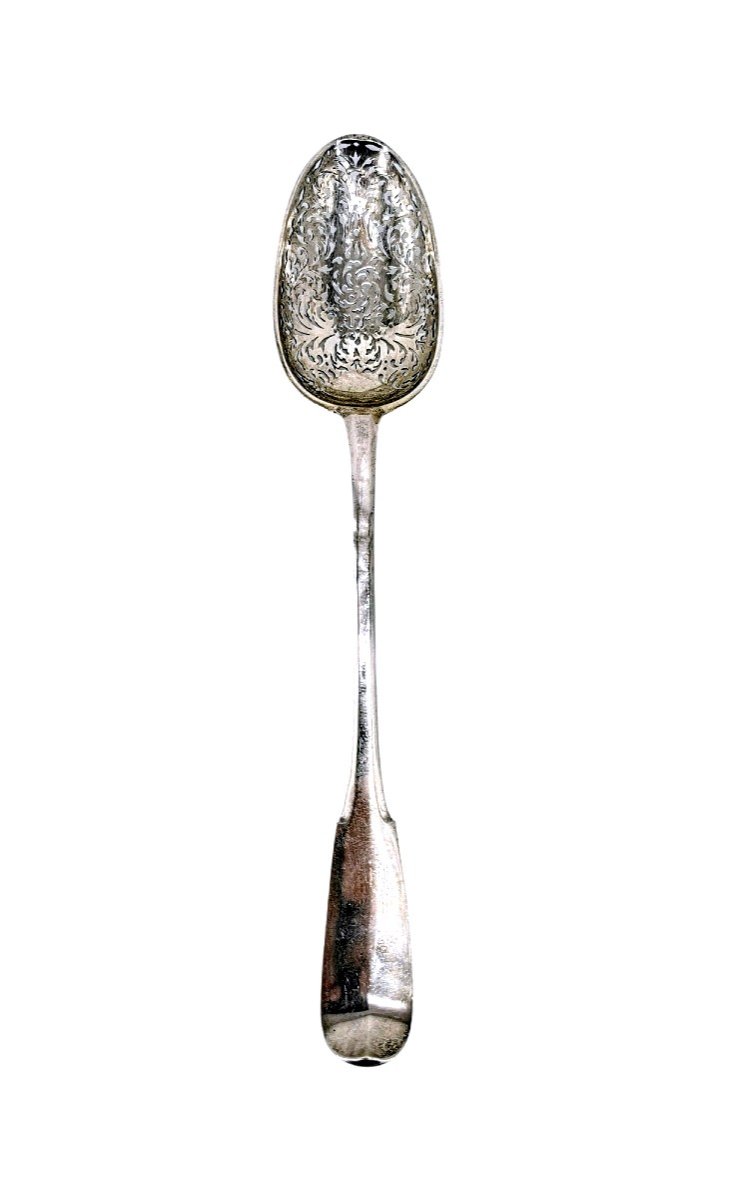 Cuillère à Olive Argent XVIIIe Siècle - Orfèvre d'Orléans Hanappier - Argenterie-photo-4