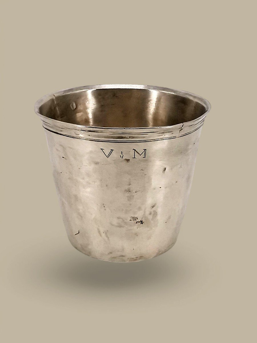 Timbale Gobelet Dit Curon Argent - Poinçon Fermier Généraux Argenterie XVIIIe -photo-4